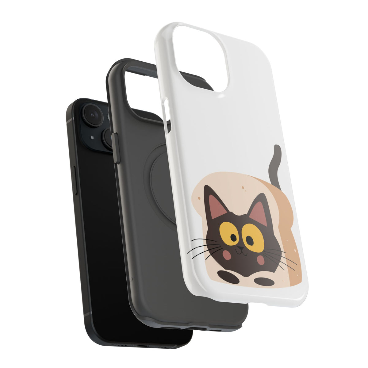 Cute Cartoon Cat Impact Phone Case – Protective iPhone Cover with Playful Kitty Design