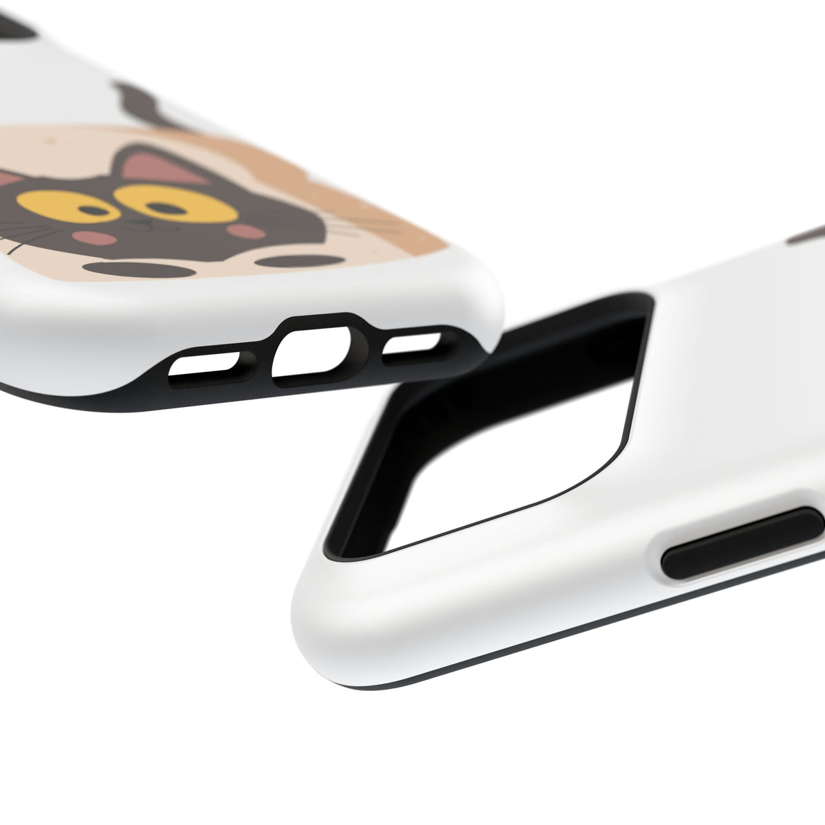 Cute Cartoon Cat Impact Phone Case – Protective iPhone Cover with Playful Kitty Design