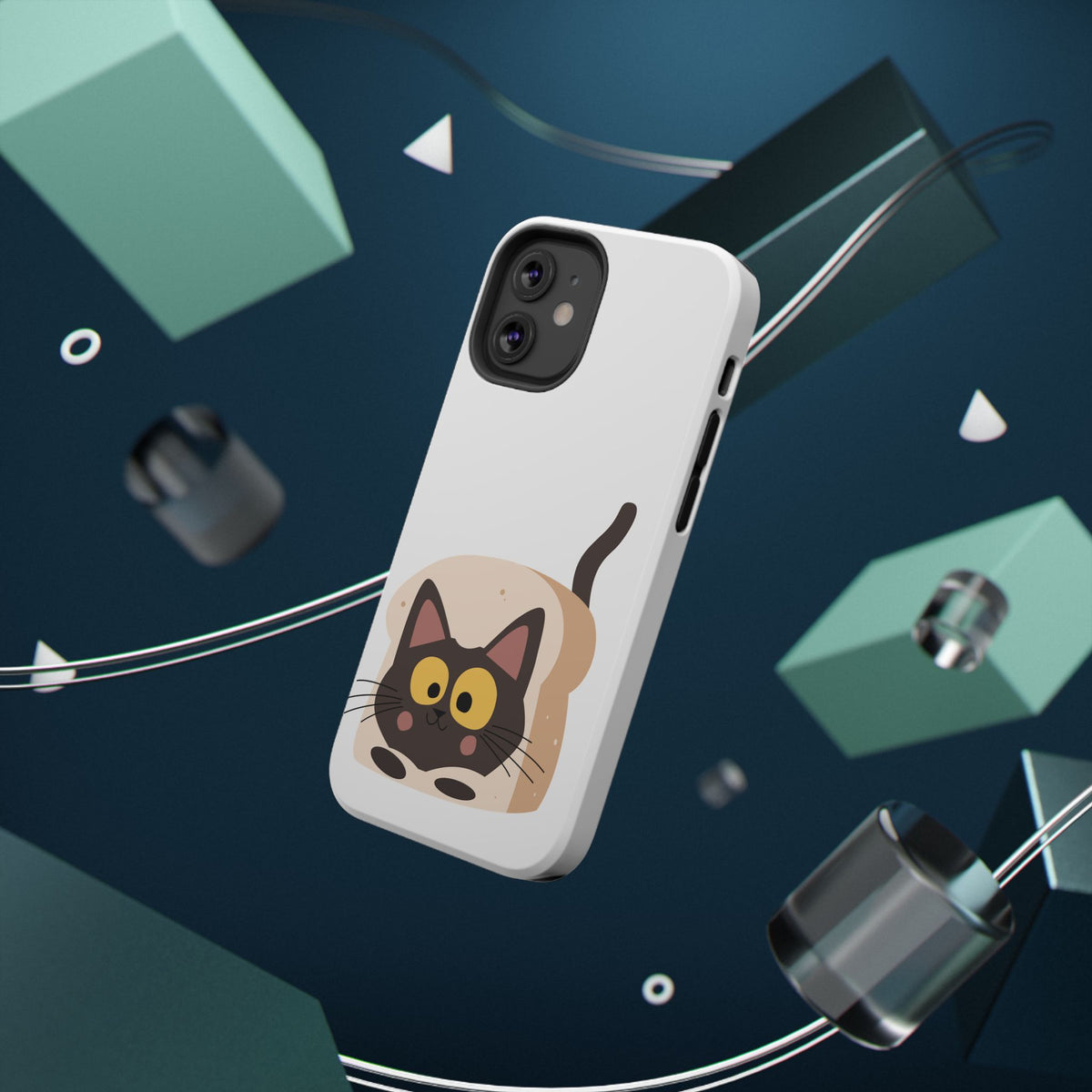 Cute Cartoon Cat Impact Phone Case – Protective iPhone Cover with Playful Kitty Design