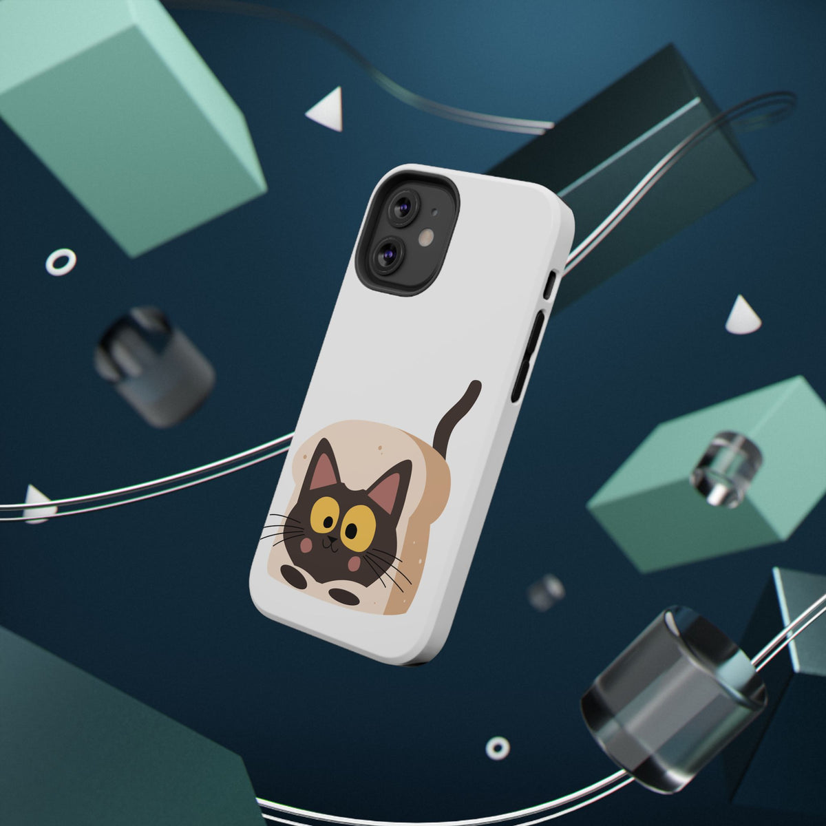 Cute Cartoon Cat Impact Phone Case – Protective iPhone Cover with Playful Kitty Design